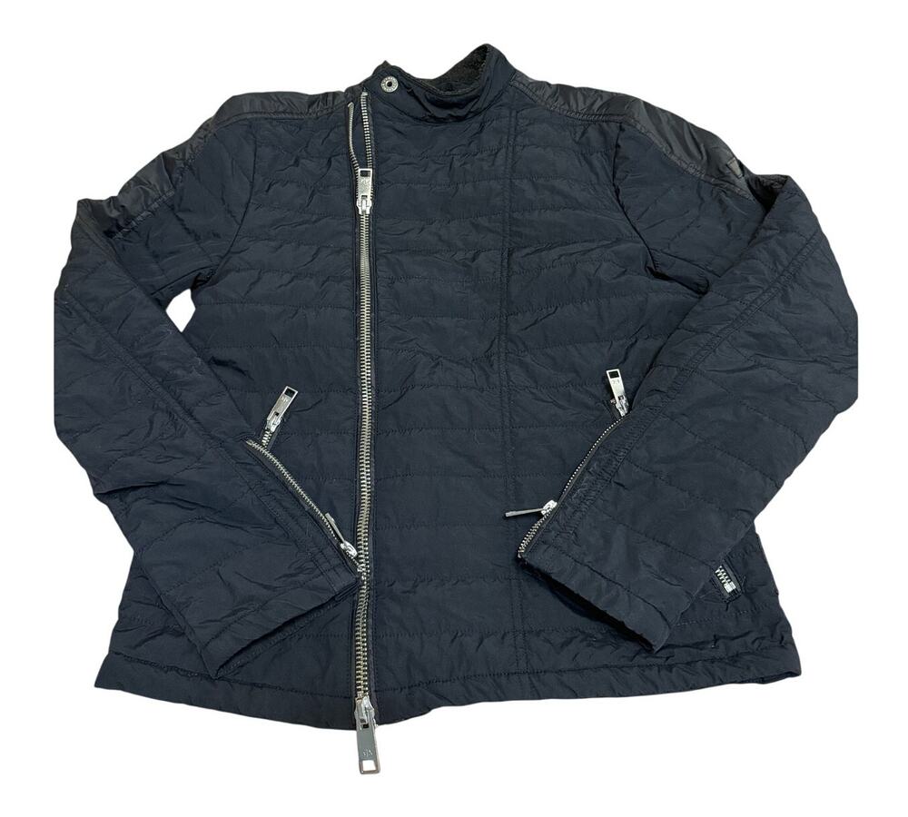 Armani Exchange Quilted Moto Jacket - Black - Size XS